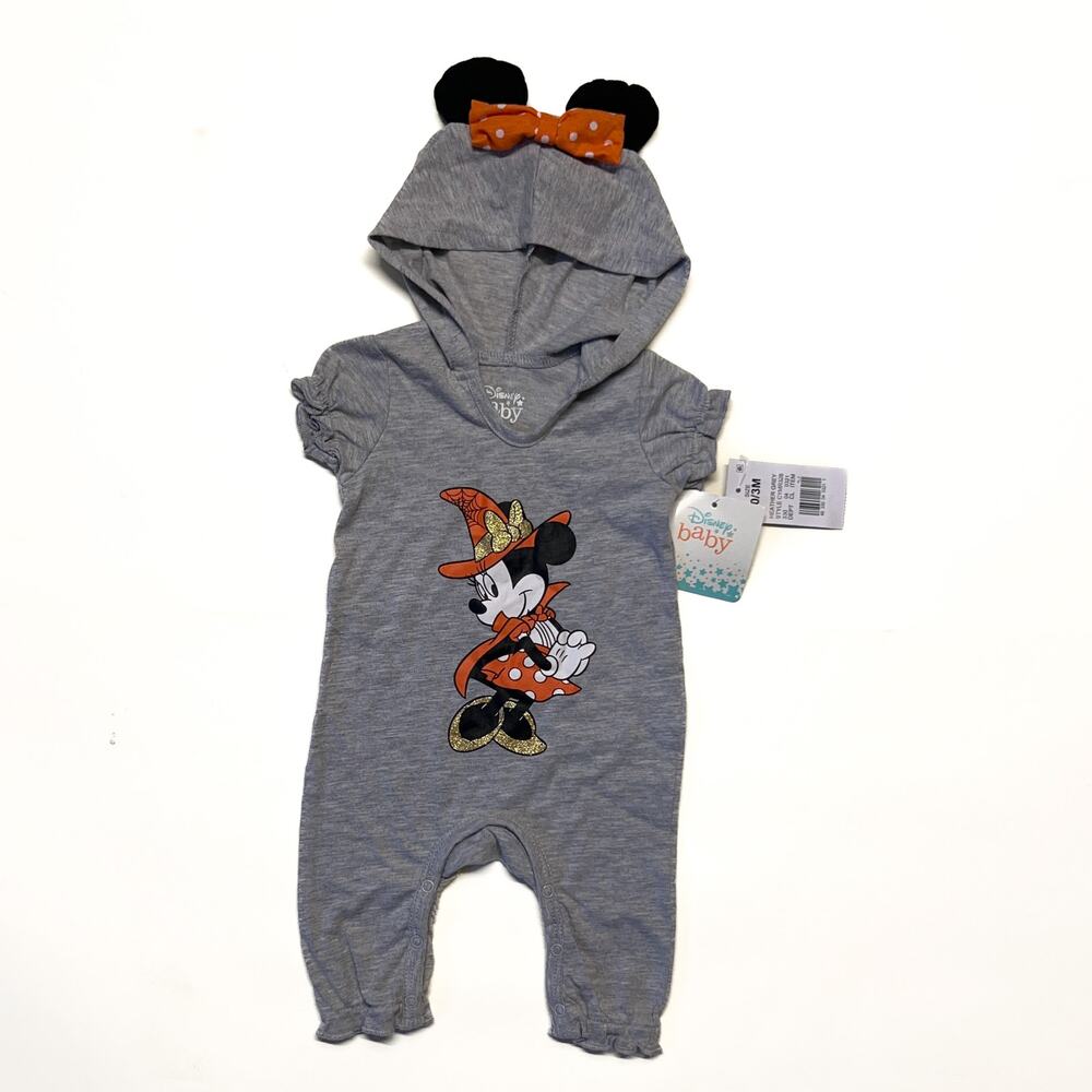 DISNEYS MINNIE MOUSE HALLOWEEN ROMPER SIZE 0/3M
